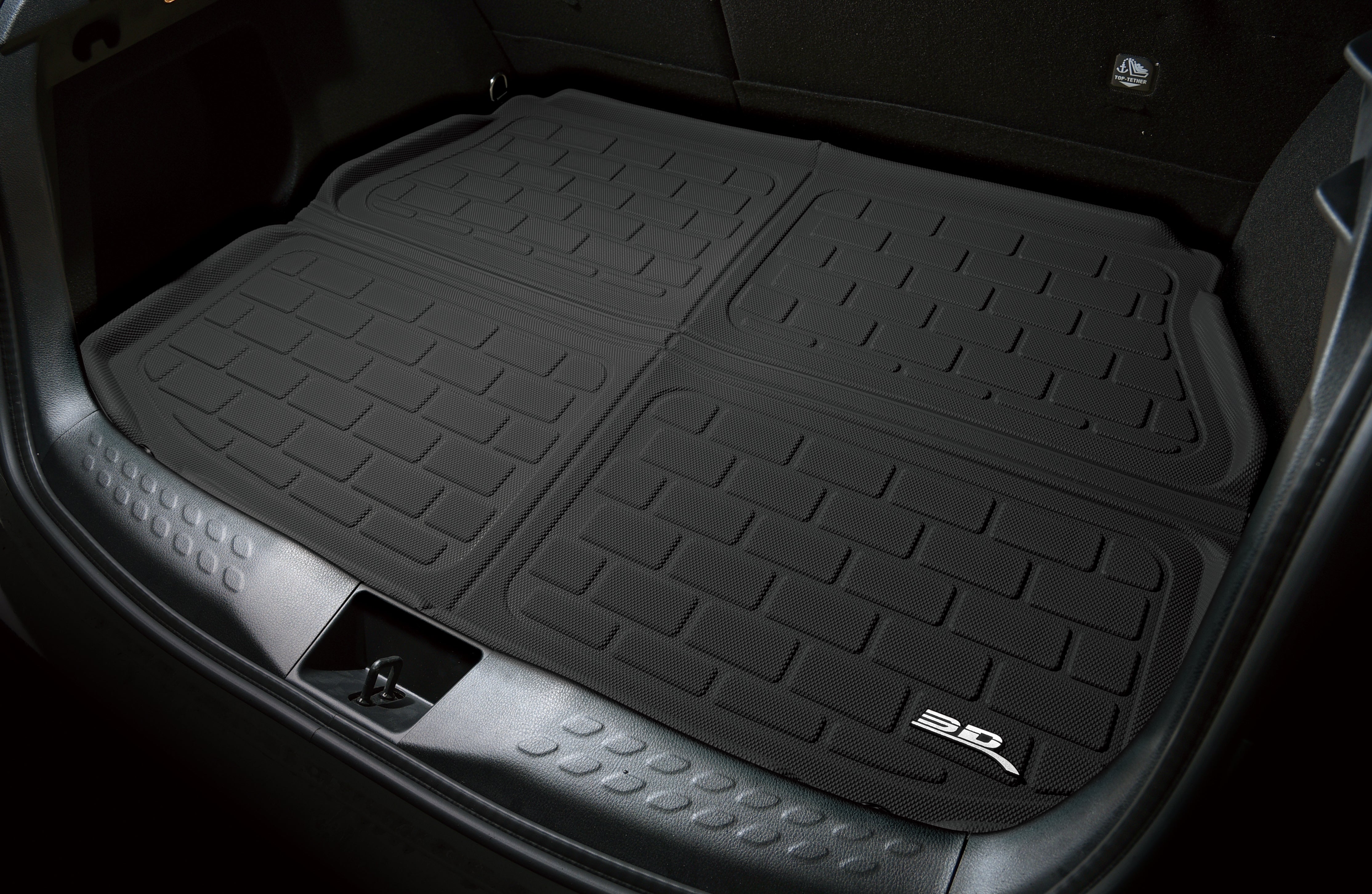 3D Maxpider 2011-2017 Porsche Cayenne Carbon Fiber Embossed Pattern Cargo liner Black M1PO0021309