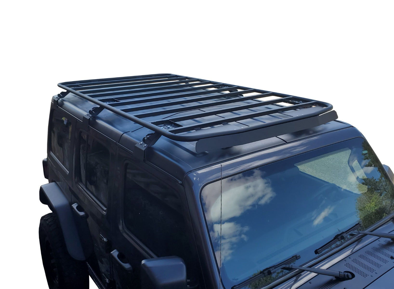 Warrior 2018-2021 Jeep Wrangler JLU Full Length Platform Roof Rack with Rain Gutter Mounts 10908