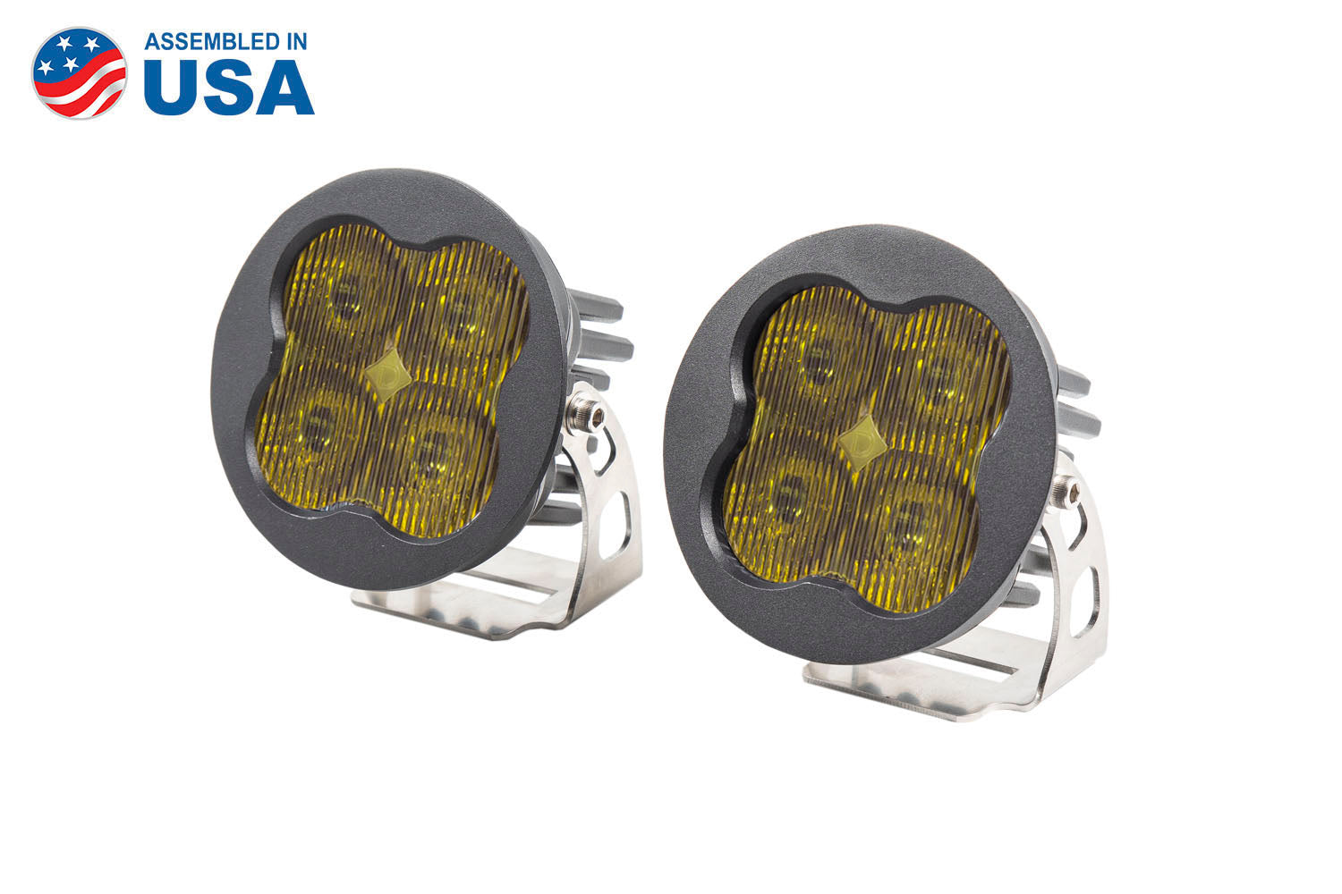 Diode Dynamics Worklight SS3 Sport Yellow SAE Fog Round Pair DD6142P