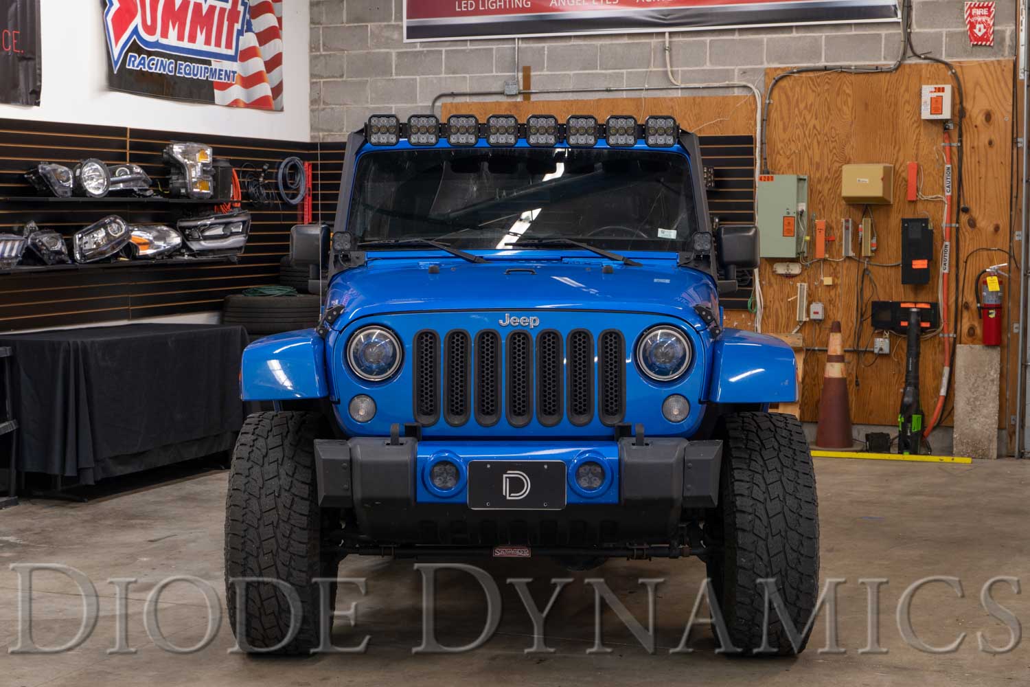 Diode Dynamics 2007-2018 Jeep Wrangler JK SS5 Sport CrossLink Windshield White Combo Lightbar Kit DD7224