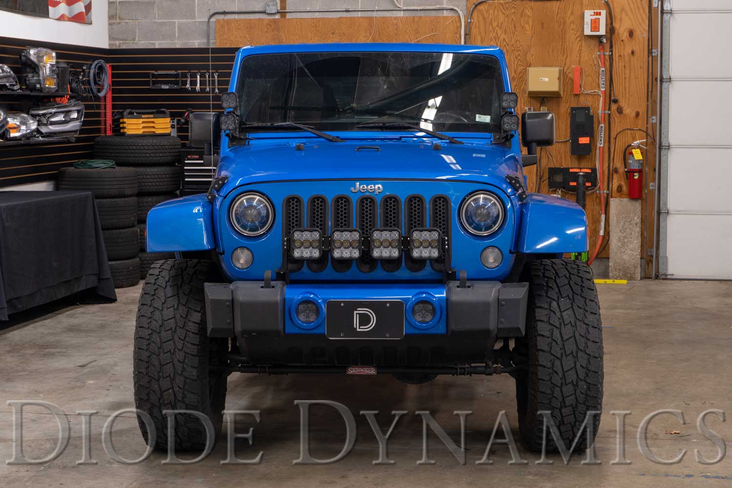 Diode Dynamics 2007-2018 Jeep Wrangler JK SS5 4-Pod CrossLink Grille Sport White Combo Lightbar Kit DD7229