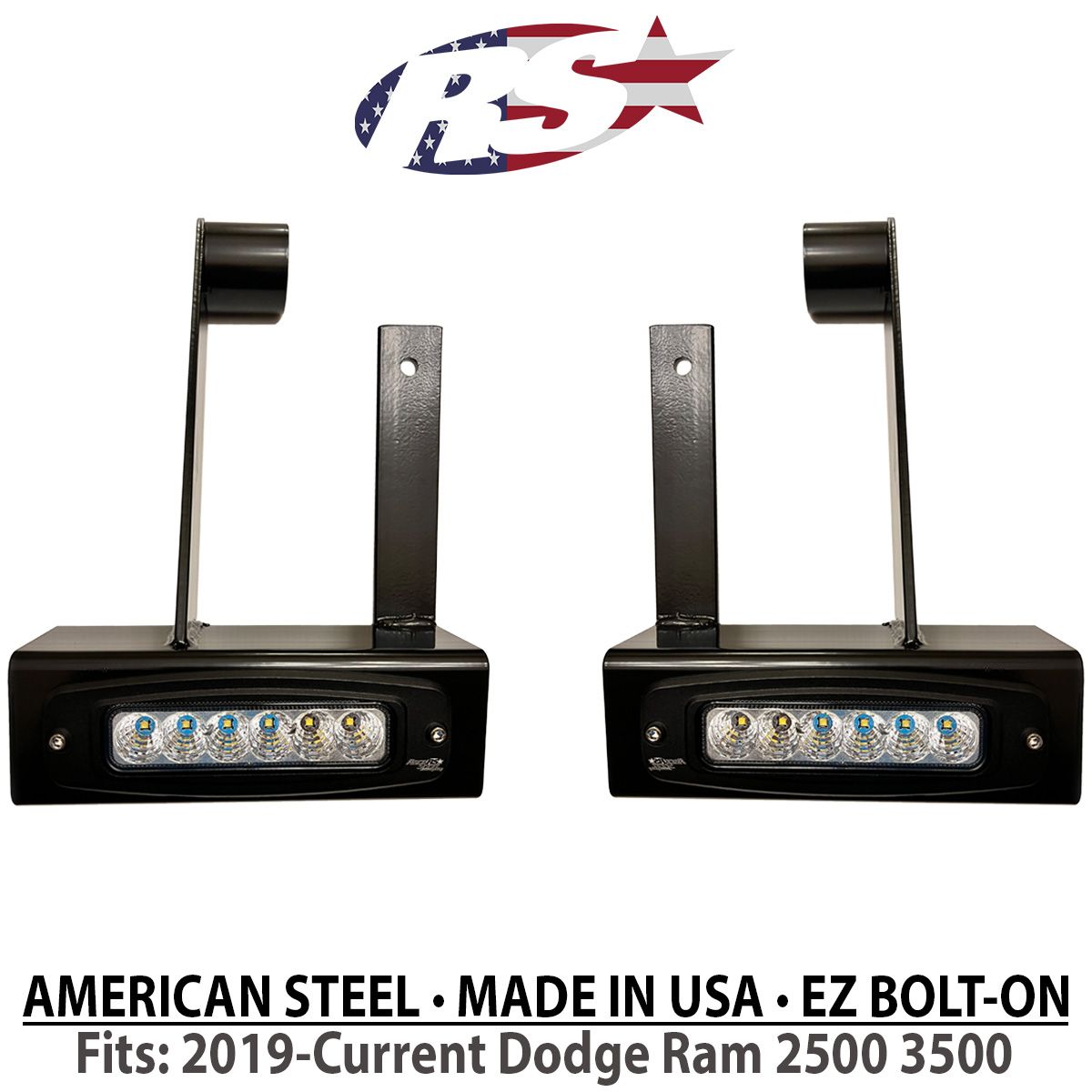 Race Sport 2019-2023 Dodge Ram 2500 3500 Chrome Series Bolt On Hitch Bar Reverse Light Kit DHDHB17UPSL