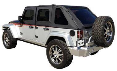 Rampage 2007-2016 JK Wrangler Unlimited Frameless Soft Top Kit Sailcloth Trailtop 109835