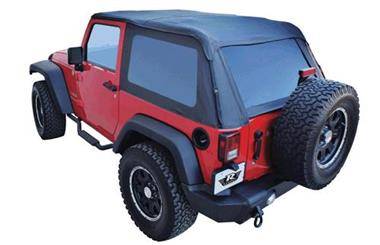 Rampage 2007-2015 JK Wrangler Frameless Soft Top Kit 2dr Sailcloth Trailtop 109935