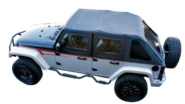 Rampage 2007-2015 Jeep Wrangler 4dr Frameless Complete Trail Top Kit 106035