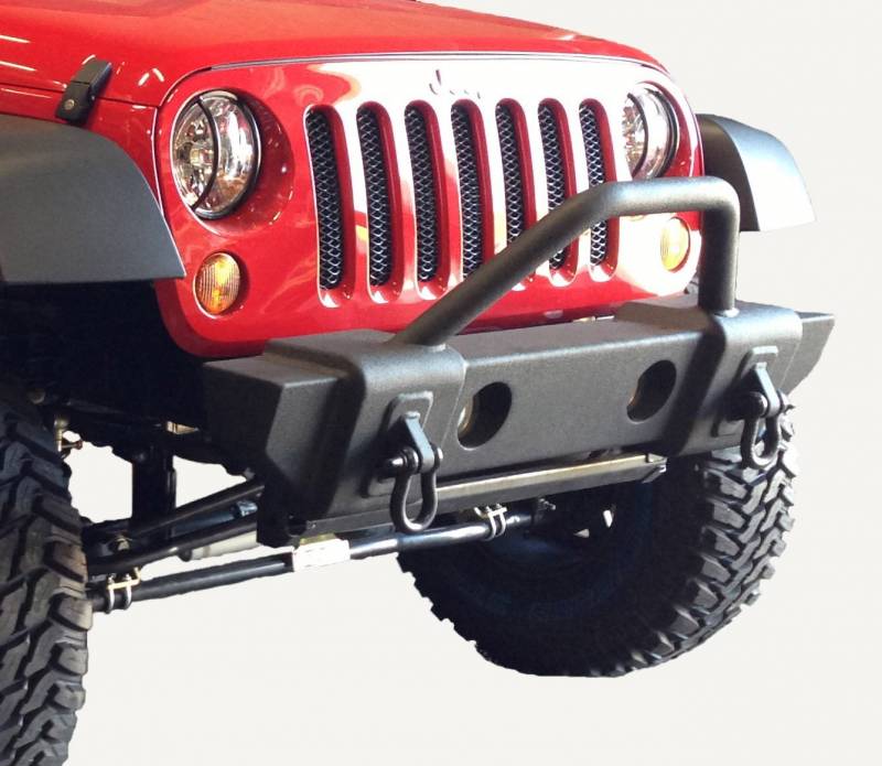 Rampage 2007-2014 JK Wrangler Recovery Bumper Mass Articulation Stubby Front with Stinger 88509