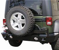 Rampage 2007-2014 Jeep JK Wrangler Recovery Bumper Rear with Swing Away Tire Mount 86606