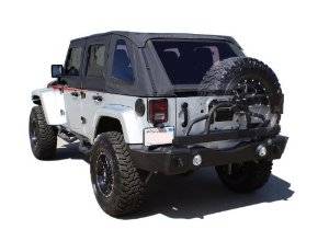 Rampage 2007-2015 JK Wrangler Recovery Bumper Rear with Swing Away Tire Mount Textured finish 88606