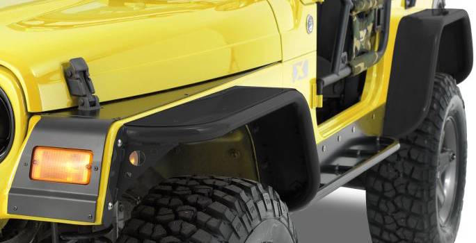 Warrior 1997-2006 Jeep Wrangler TJ 2004-2006 Wrangler LJ Black Diamond Plate Tube Flares 7303PC