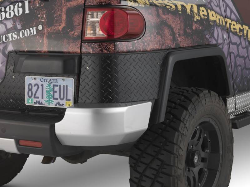 Warrior 2007-2014 Toyota FJ Cruiser Rear Corners for 1" Body Lift Smooth Black Steel S3917