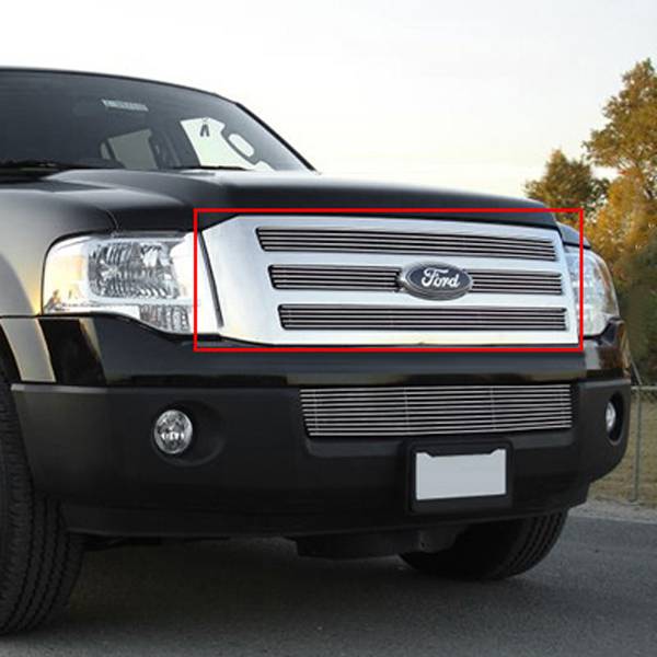 T-Rex 2007-2014 Ford Expedition Bumper Billet Grille Overlay 11 Bars Polished 21594