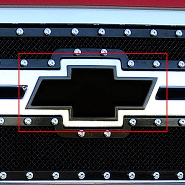 T-Rex 2011-2014 Chevrolet Silverado 2500 3500 HD Billet Emblem Front Bowtie With Border Black 19114B