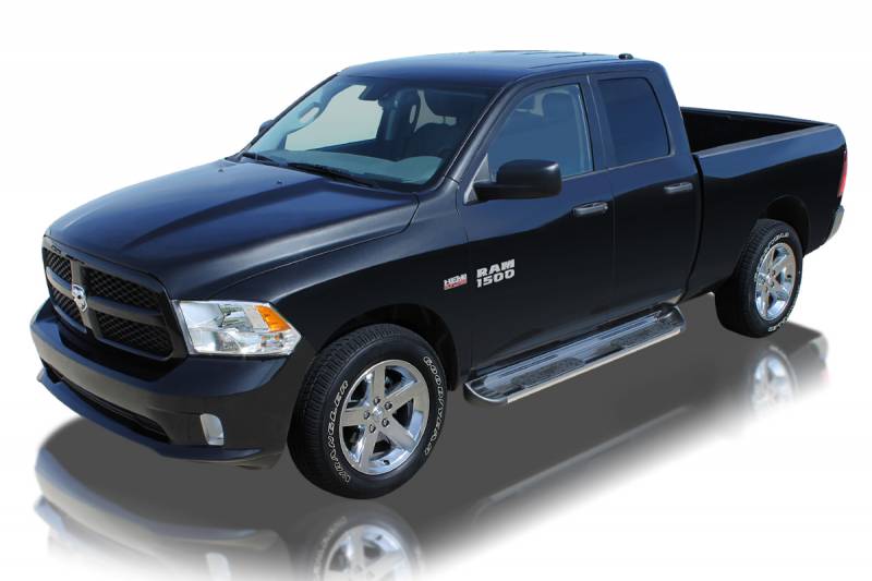 Raptor Series 2009-2018 Dodge Ram 1500 Quad Cab Including EcoDiesel Polished Stainless Steel Rocker Panel Mount 7" SSR Running Boards 1302-0051M