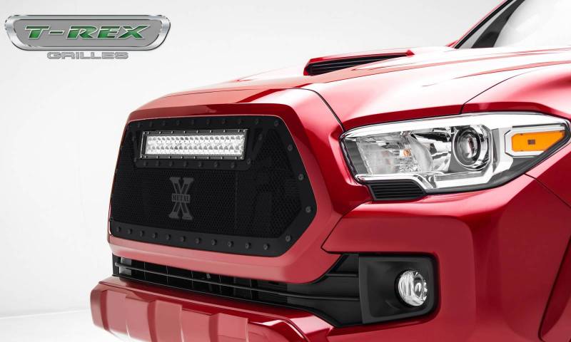 T-REX 2016-2017 Toyota Tacoma Stealth Grille Insert With 20" LED Light All Black 6319411-BR