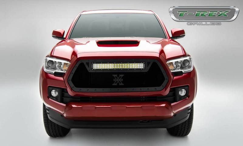 T-REX 2016-2017 Toyota Tacoma Stealth Grille Insert With 20" LED Light All Black 6319411-BR