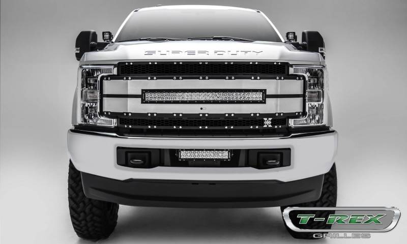 T-REX 2017-2019 Ford F-250 F-350 F-450 F-550 Super Duty With Camera Provision Main Replacement Grille Black 6315493