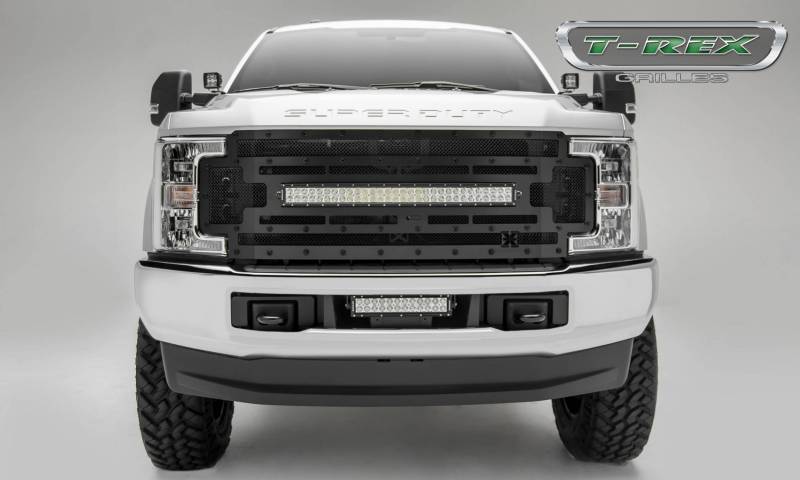 T-REX 2017-2019 Ford F-250 F-350 F-450 F-550 Super Duty With Camera Provision STEALTH Main Replacement Grille Black 6315371-BR