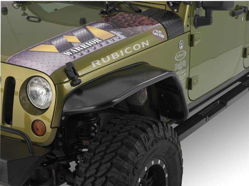 Warrior 2007-2017 Jeep Jk 2Dr 4Dr Front Tube Flares Wide 10" Polished Dplate Pair 7314