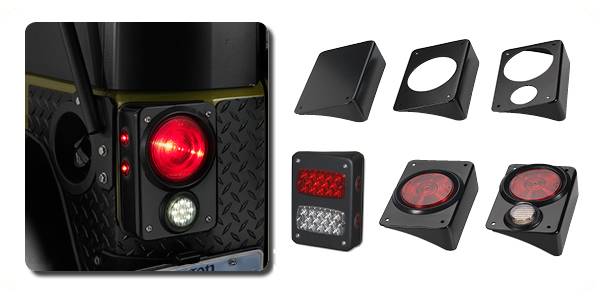 Warrior Steel Tail Light Boxes 1 Hole Each Pair 2980