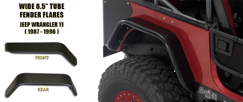 Warrior 1987-1995 Jeep Yj Wrangler Tube Flares With Steel Tops Front 6.5" Raw Material S7323-RAW