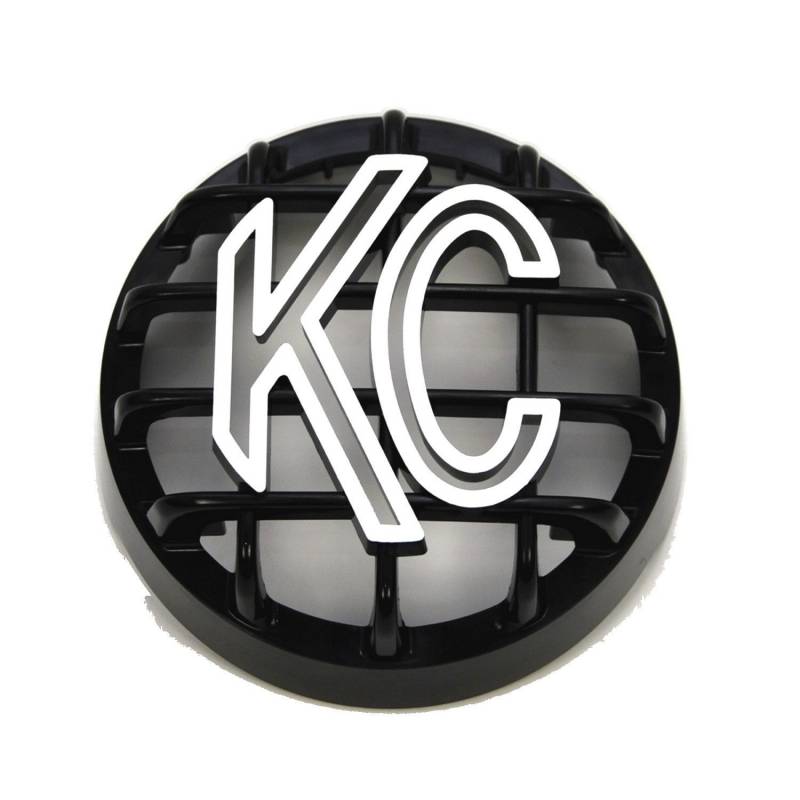 KC HiLites 4" Stone Guard Black with White Logo 7219