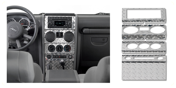 Warrior 2007-2008 Jeep Jk Wrangler 2Dr 4Dr Dash Overlay Manual Windows Brushed Aluminum 60402