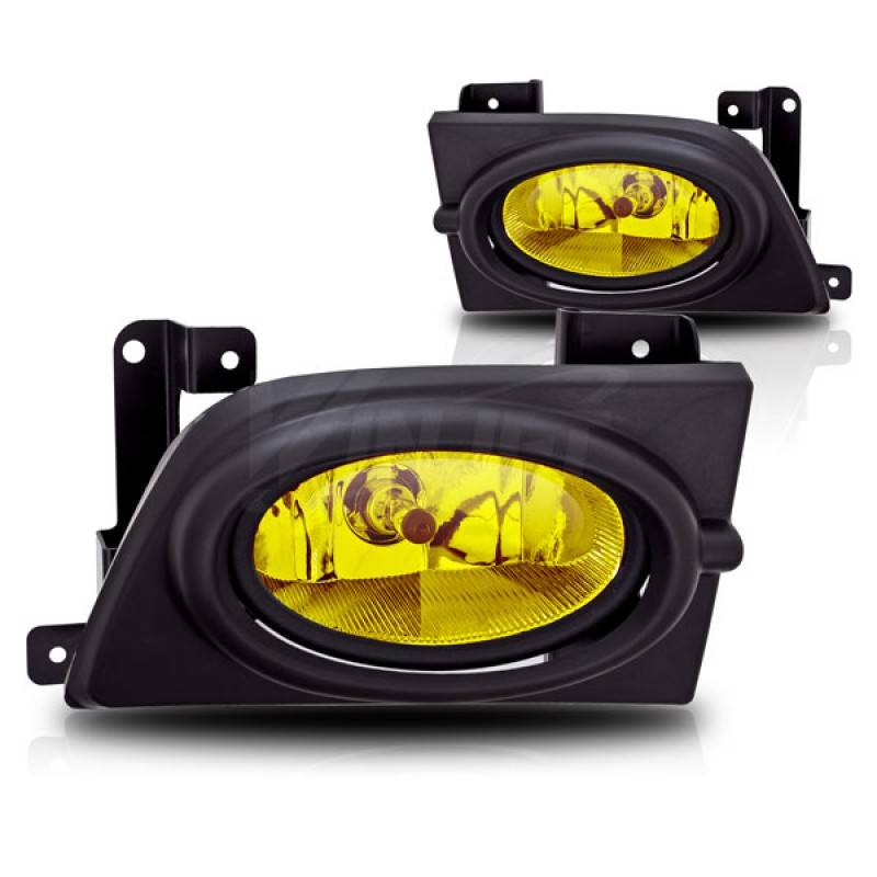 Winjet 2006-2008 Honda Civic 4Dr Yellow Fog Light Wiring Kit Included WJ30-0059-12