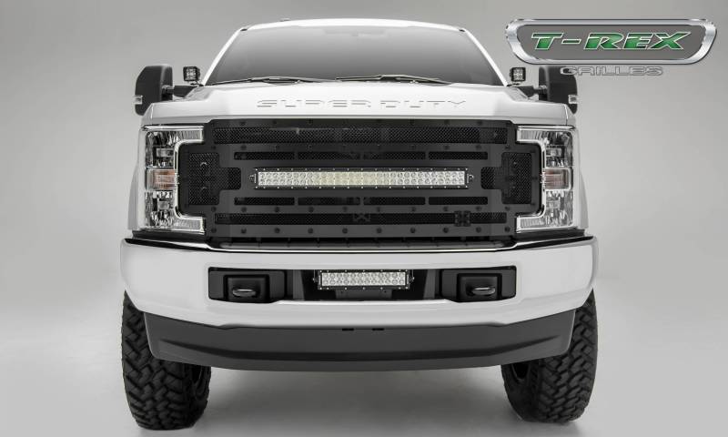 T-rex 2017-2019 Ford F-250 F-350 F-450 F-550 Super Duty Stealth Main Replacement Grille Black Powdercoat Finish 6315471-BR