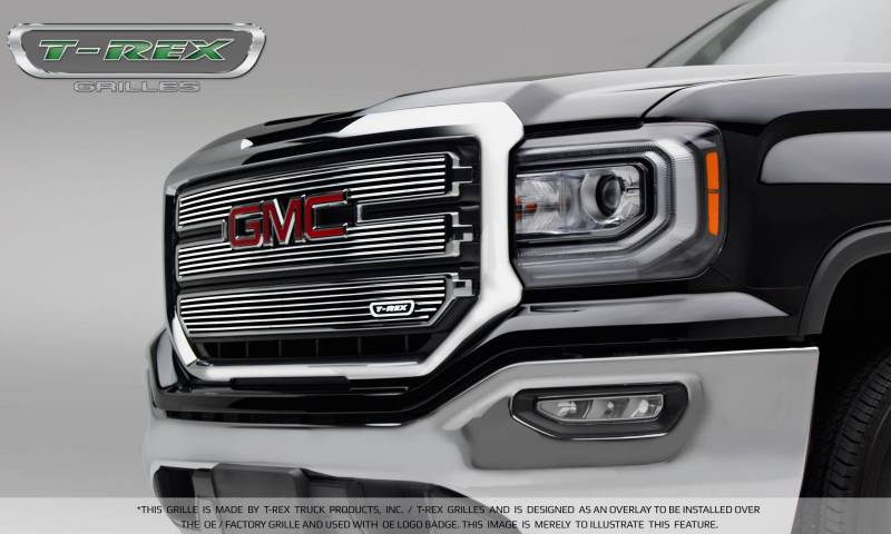 T-Rex 2016-2018 GMC Sierra 1500 SLT Laser Billet Main Grille 3 PC Overlay Polished 21215