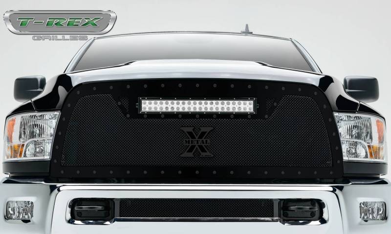 T-rex 2010-2012 Dodge Ram Pickup 2500 / 3500 Stealth Series LED Light Grille Single 20 Light Bar with Tactical Black Studs 6314531-BR