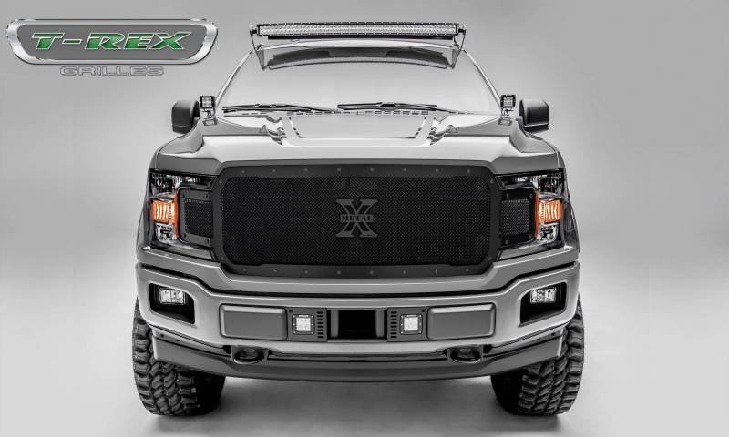 T-rex 2018-2020 Ford F-150 X-metal Stealth Series Main Grille Replacement Black Studs With Black Powdercoat Finish 6715711-BR