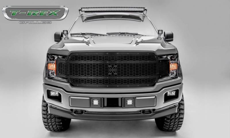 T-rex 2018-2020 Ford F-150 Laser X-metal Stealth Series Main Grille Replacement Laser Cut Steel Pattern Black 7715841-BR