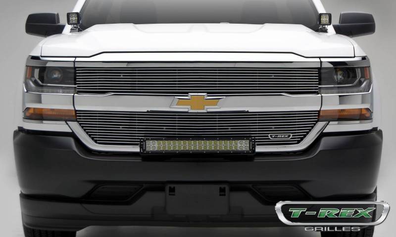 T-Rex 2016-2018 Chevrolet Silverado 1500 Except Z71 Laser Billet Grille Overlay Polished 6211270