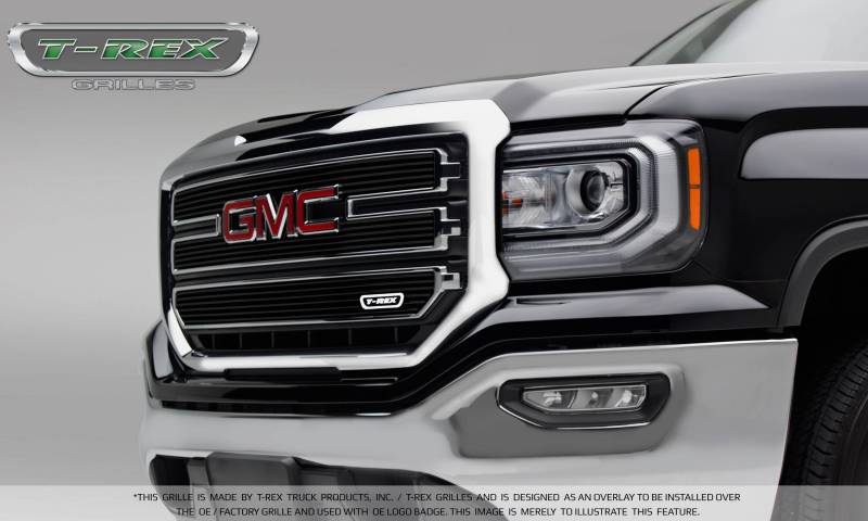 T-Rex 2016-2018 GMC Sierra 1500 SLT Laser Billet Main Grille 3 PC Overlay Black 21215B