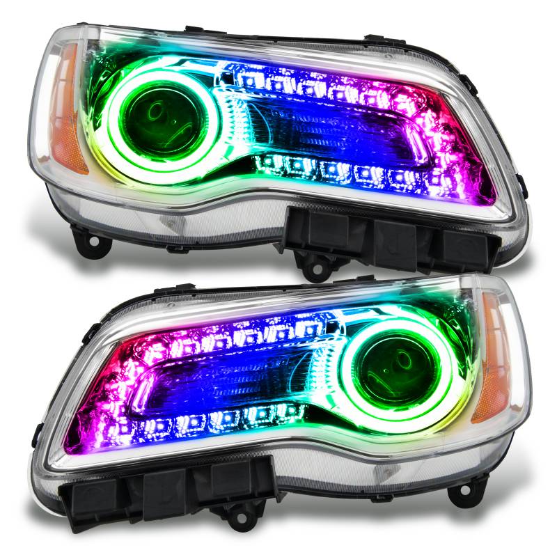 Oracle Lighting 2011-2014 Chrysler 300C SMD Headlights Chrome NON HID ColorSHIFT DRL 7730-504