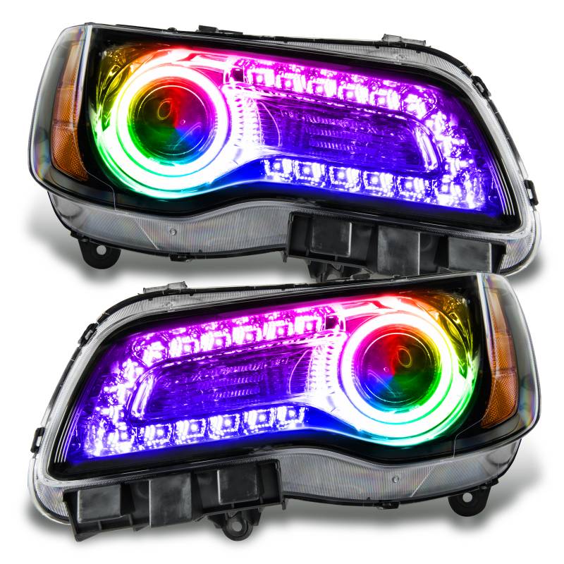 Oracle Lighting 2011-2014 Chrysler 300C SMD Headlights Black NON HID ColorSHIFT DRL 7731-334