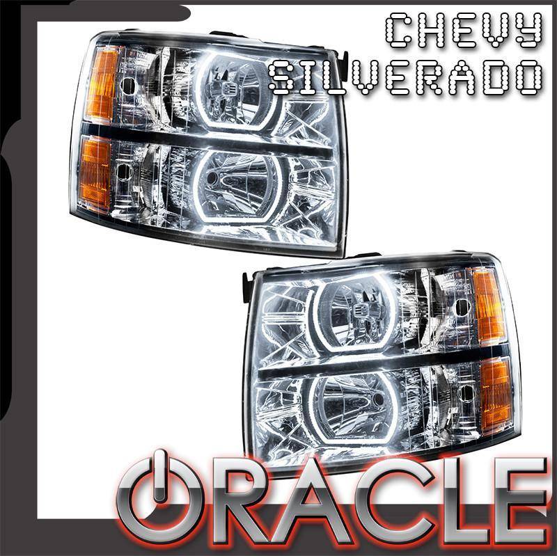 Oracle Lighting 2007-2013 Chevrolet Silverado SMD Halo Head Lights Square Style 8188-330