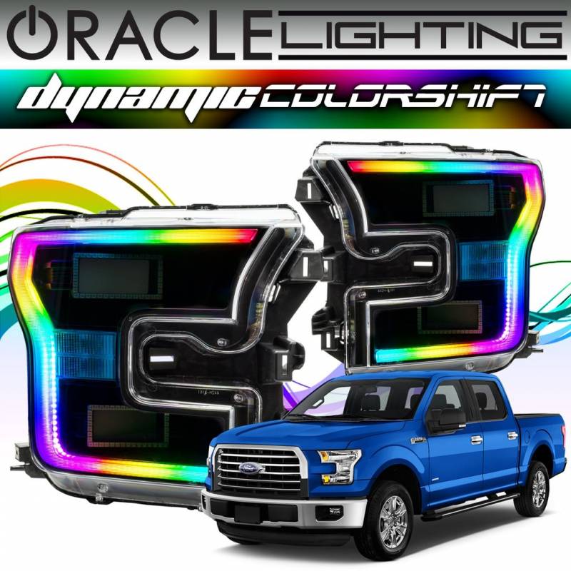 Oracle Lighting 2015-2017 Ford F150 DRL Dynamic ColorSHIFT Headlight Upgrade Kit 1316-332