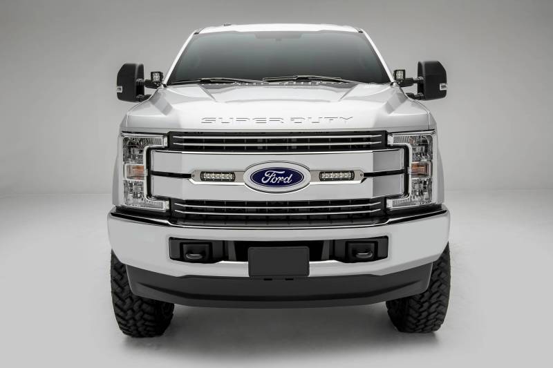 ZROADZ 2017-2019 Ford F-250 F-350 F-450 F-550 6 Inch LED Straight Single Row Slim Light Bars Z415473-Kit