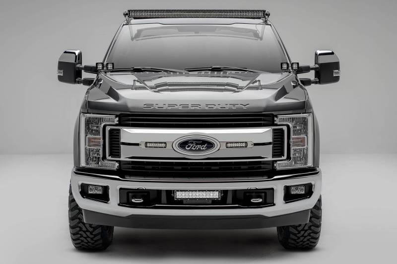 ZROADZ 2017-2019 Ford F-250 F-350 F-450 F-550 6 Inch LED Straight Single Row Slim Light Bars Z415573-Kit