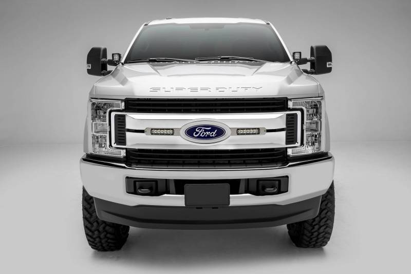 ZROADZ 2017-2019 Ford F-250 F-350 F-450 F-550 6 Inch LED Straight Single Row Slim Light Bars Z415573-Kit