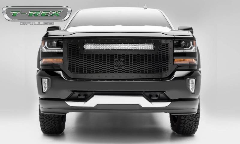 T-Rex 2016-2018 Chevrolet Silverado 1500 Stealth Laser  Grille Studs 30" LED Black 7311281-BR