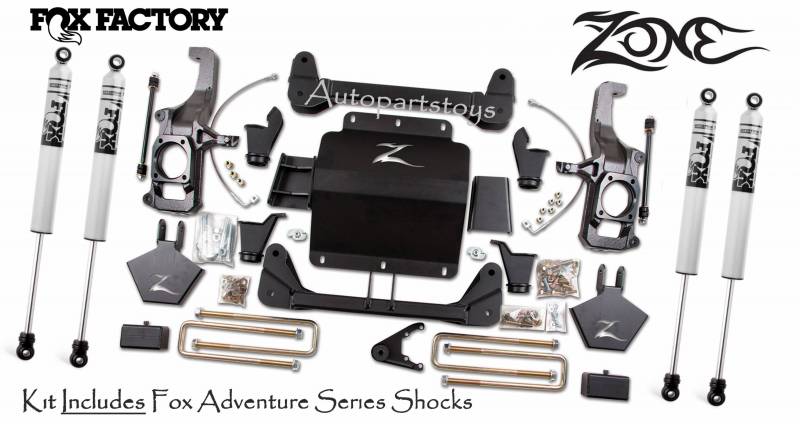 Zone OffRoad 2011-2019 Chevrolet Silverado GMC Sierra 2500HD 3500HD 5in Suspension System without Overload Fox ZONC12F