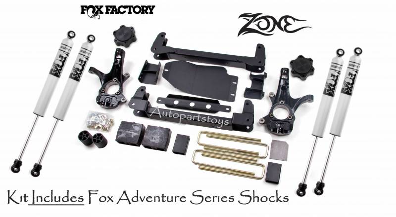 Zone OffRoad 2007-2013 Chevrolet Silverado GMC Sierra 1500 Pickup 4WD Gas 6.5in Suspension System Fox Shocks ZONC1F