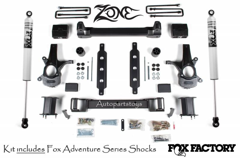 Zone OffRoad 2014-2018 Chevrolet Silverado GMC Sierra 1500 2WD 4.5in Cast Steel Arms Fox Shocks ZONC35F