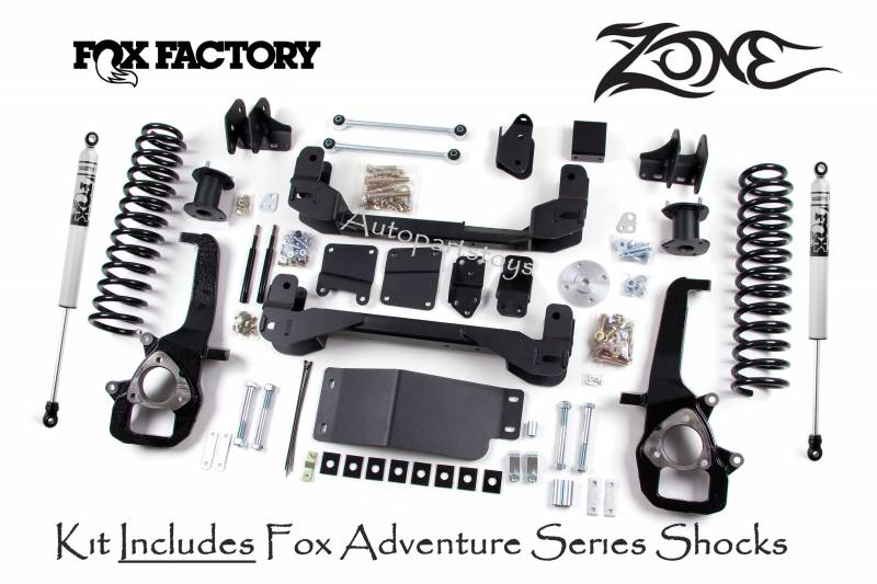 Zone OffRoad 2012 Dodge Ram 1500 4WD 6in 5in Suspension Lift Kit Fox Shocks ZOND21F