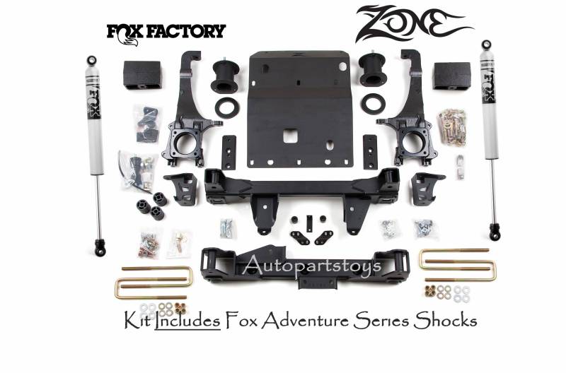 Zone OffRoad 2005-2015 Toyota Tacoma 6in Front 4in Rear Lift Kit with Fox 2.0 Adventure Series ZONT3F