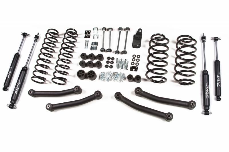 Zone OffRoad 2003-2006 Jeep Wrangler TJ 4in Suspension System with Nitro Shocks and Free Boot Protectors ZONJ11N