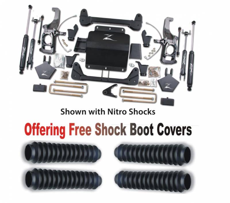 Zone OffRoad 2011-2019 Chevrolet Silverado GMC Sierra 2500HD 3500HD 5in Suspension System With Free Boot Protectors ZONC12N