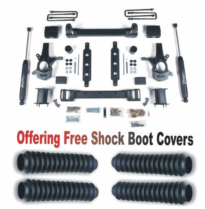 Zone OffRoad 2014-2018 Chevrolet Silverado GMC Sierra 1500 2WD 4.5in Cast Steel Arms With Free Boot Protectors ZONC35N